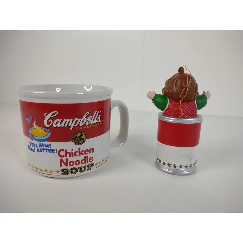 Vtg Campbell's 1998 Kids Christmas Ornament Kurt Adler & 1997 Mmm Good Soup Mug*